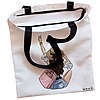 Geanta Canvas Tote pentru femei Travel Girl 9 38x34.5 cm Alba BEKZ® 1