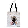 Geanta Canvas Tote pentru femei Travel Girl 9, 38x34.5 cm, Alba, BEKZ®