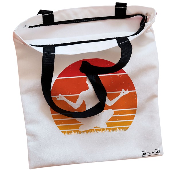 Geanta Canvas Tote pentru femei Yoga 11 38x34.5 cm Alba BEKZ® 1