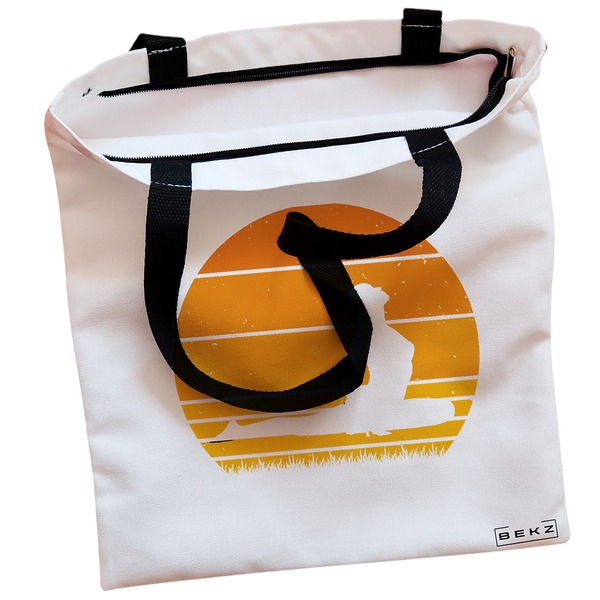Geanta Canvas Tote pentru femei Yoga 12 38x34.5 cm Alba BEKZ® 1