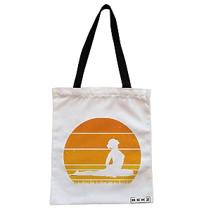 Geanta Canvas Tote pentru femei Yoga 12, 38x34.5 cm, Alba, BEKZ®