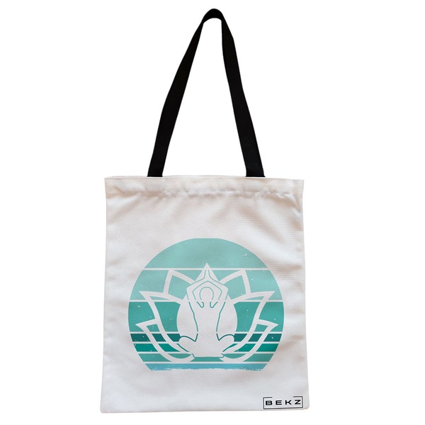 Geanta Canvas Tote pentru femei Yoga 13 38x34.5 cm Alba BEKZ®