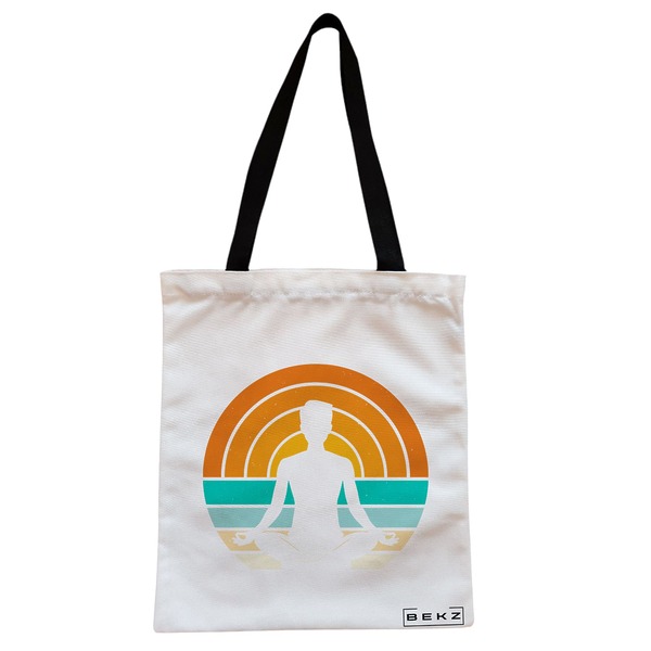 Geanta Canvas Tote pentru femei Yoga 14, 38x34.5 cm, Alba, BEKZ® 1 Geanta Canvas Tote pentru femei Yoga 14 38x34.5 cm Alba BEKZ®