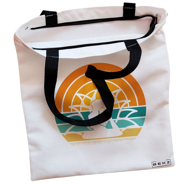 Geanta Canvas Tote pentru femei Yoga 15 38x34.5 cm Alba BEKZ® 1