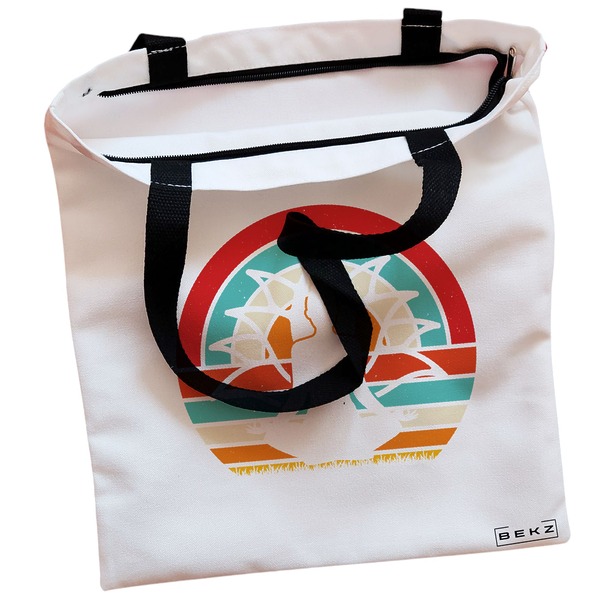 Geanta Canvas Tote pentru femei Yoga 18 38x34.5 cm Alba BEKZ® 1
