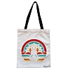 Geanta Canvas Tote pentru femei Yoga 18, 38x34.5 cm, Alba, BEKZ®