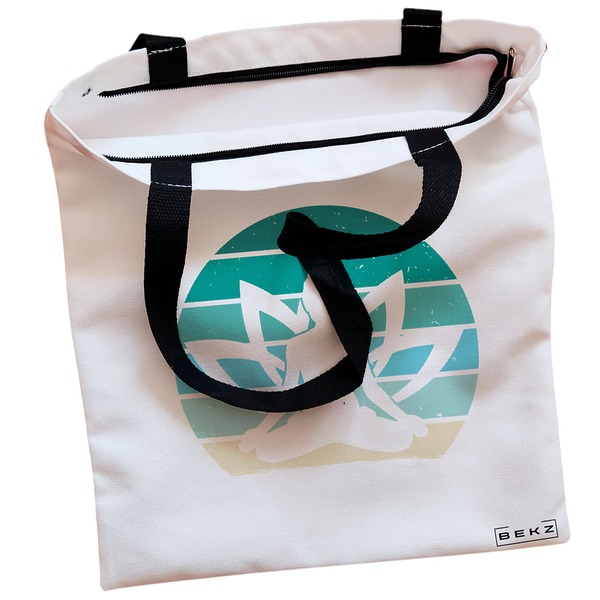 Geanta Canvas Tote pentru femei Yoga 19 38x34.5 cm Alba BEKZ® 1