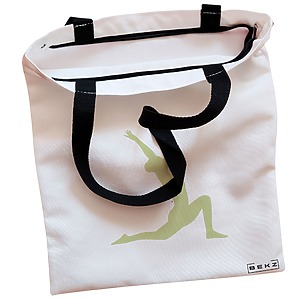 Alternative view of Geanta Canvas Tote pentru femei Yoga 2, 38x34.5 cm, Alba, BEKZ®