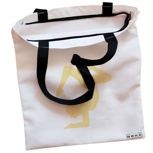 Geanta Canvas Tote pentru femei Yoga 3 38x34.5 cm Alba BEKZ® 1