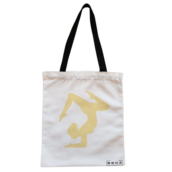 Geanta Canvas Tote pentru femei Yoga 3 38x34.5 cm Alba BEKZ®
