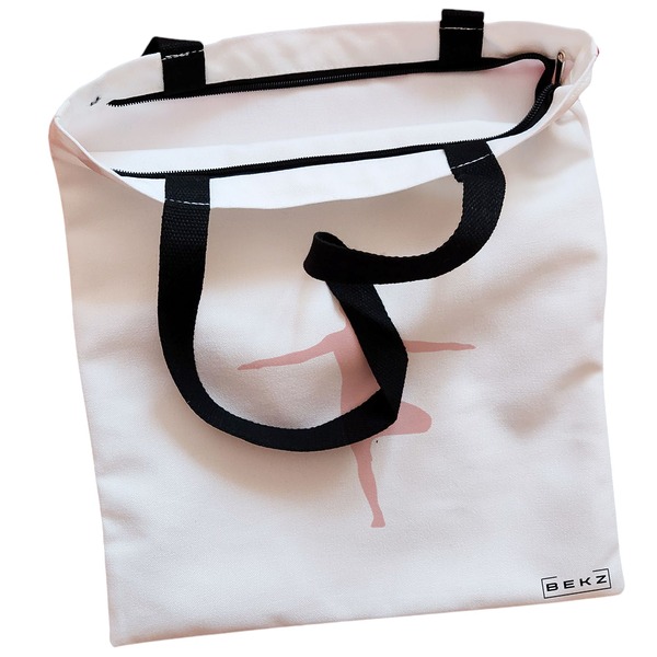 Geanta Canvas Tote pentru femei Yoga 4 38x34.5 cm Alba BEKZ® 1