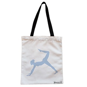Geanta Canvas Tote pentru femei Yoga 5, 38x34.5 cm, Alba, BEKZ®