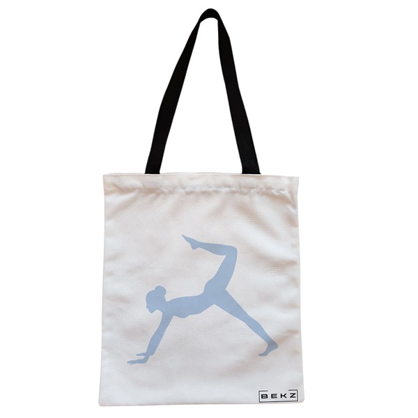 Geanta Canvas Tote pentru femei Yoga 5 38x34.5 cm Alba BEKZ®
