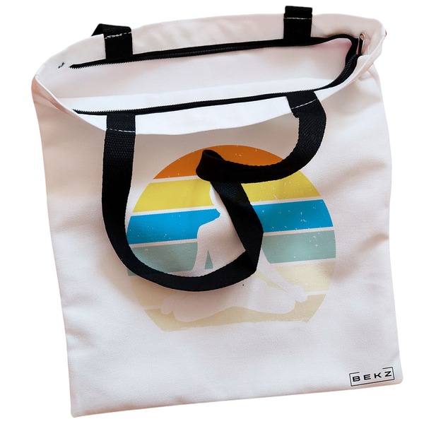 Geanta Canvas Tote pentru femei Yoga 9 38x34.5 cm Alba BEKZ® 1