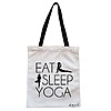 Geanta Canvas Tote pentru femei Yoga Eat Sleep Yoga, 38x34.5 cm, Alba, BEKZ®