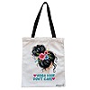 Geanta Canvas Tote pentru femei Yoga Hair don't care, 38x34.5 cm, Alba, BEKZ®