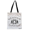 Geanta Canvas Tote pentru femei Yoga Havily Meditated, 38x34.5 cm, Alba, BEKZ®
