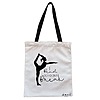 Geanta Canvas Tote pentru femei Yoga I bend so I don't break, 38x34.5 cm, Alba, BEKZ®