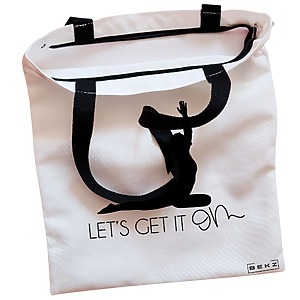 Alternative view of Geanta Canvas Tote pentru femei Yoga Let's get it on, 38x34.5 cm, Alba, BEKZ®
