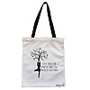 Geanta Canvas Tote pentru femei Yoga Sky above earth peace within, 38x34.5 cm, Alba, BEKZ®