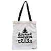 Geanta Canvas Tote pentru femei Yoga This MOM runs on coffe and yoga, 38x34.5 cm, Alba, BEKZ®