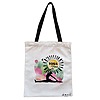 Geanta Canvas Tote pentru femei Yoga Vibes, 38x34.5 cm, Alba, BEKZ®