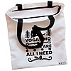 Geanta Canvas Tote pentru femei Yoga and Coffee are all I need 38x34.5 cm Alba BEKZ® 1