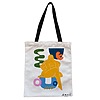 Geanta Canvas Tote pentru femei model Abstract Human Art 38x34.5 cm Alba BEKZ®