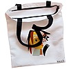 Geanta Canvas Tote pentru femei model Abstract face 2 38x34.5 cm Alba BEKZ® 1