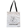 Geanta Canvas Tote pentru femei model And what do you want 38x34.5 cm Alba BEKZ®