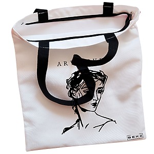 Alternative view of Geanta Canvas Tote pentru femei, model Art Lover, 38x34.5 cm, Alba, BEKZ®