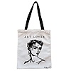 Geanta Canvas Tote pentru femei model Art Lover 38x34.5 cm Alba BEKZ®