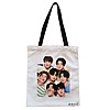 Geanta Canvas Tote pentru femei, model BTS Army 2, 38x34.5 cm, Alba, BEKZ®