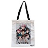 Geanta Canvas Tote pentru femei, model BTS Army 3, 38x34.5 cm, Alba, BEKZ®