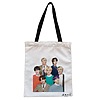 Geanta Canvas Tote pentru femei, model BTS Army 5, 38x34.5 cm, Alba, BEKZ®