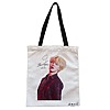 Geanta Canvas Tote pentru femei, model BTS Jimin cu semnatura 2, 38x34.5 cm, Alba, BEKZ®
