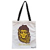 Geanta Canvas Tote pentru femei model Be Brave 38x34.5 cm Alba BEKZ®