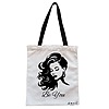 Geanta Canvas Tote pentru femei model Be You 2 38x34.5 cm Alba BEKZ®