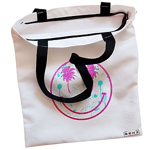 Alternative view of Geanta Canvas Tote pentru femei, model Beach Smile, 38x34.5 cm, Alba, BEKZ®