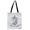 Geanta Canvas Tote pentru femei, model Believe in Magic, 38x34.5 cm, Alba, BEKZ® 4 Geanta Canvas Tote pentru femei model Believe in Magic 38x34.5 cm Alba BEKZ®