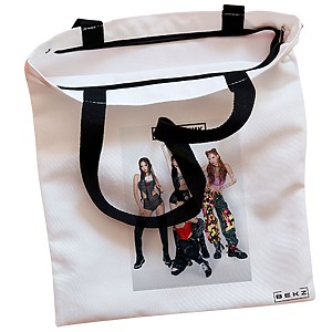 Alternative view of Geanta Canvas Tote pentru femei, model Blackpink 4, 38x34.5 cm, Alba, BEKZ®
