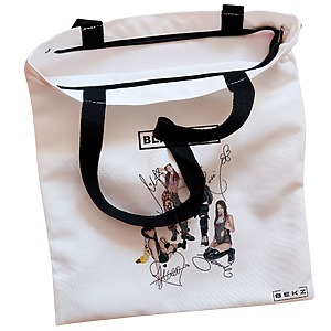 Alternative view of Geanta Canvas Tote pentru femei, model Blackpink 6 cu semnaturii, 38x34.5 cm, Alba, BEKZ®