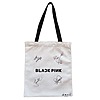 Geanta Canvas Tote pentru femei, model Blackpink 8 cu semnaturii, 38x34.5 cm, Alba, BEKZ®