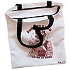 Geanta Canvas Tote pentru femei model Born to read Forced to work 38x34.5 cm Alba BEKZ® 1