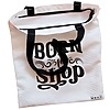 Geanta Canvas Tote pentru femei model Born to shop 38x34.5 cm Alba BEKZ® 1