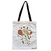 Geanta Canvas Tote pentru femei model Cantec Floral 38x34.5 cm Alba BEKZ®