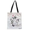 Geanta Canvas Tote pentru femei, model Cat Lover, 38x34.5 cm, Alba, BEKZ® 4 Geanta Canvas Tote pentru femei model Cat Lover 38x34.5 cm Alba BEKZ®