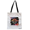 Geanta Canvas Tote pentru femei model Celestial Eye 15 38x34.5 cm Alba BEKZ®