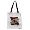 Geanta Canvas Tote pentru femei, model Celestial Eye 4, 38x34.5 cm, Alba, BEKZ® 4 Geanta Canvas Tote pentru femei model Celestial Eye 4 38x34.5 cm Alba BEKZ®