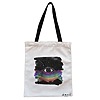 Geanta Canvas Tote pentru femei, model Celestial Eye 5, 38x34.5 cm, Alba, BEKZ® 4 Geanta Canvas Tote pentru femei model Celestial Eye 5 38x34.5 cm Alba BEKZ®